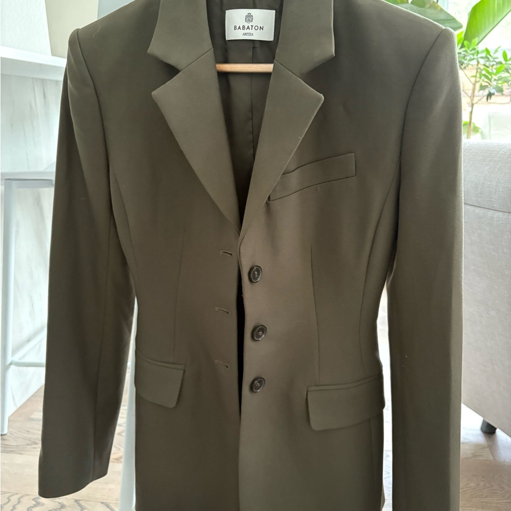Babaton Khaki Green Blazer